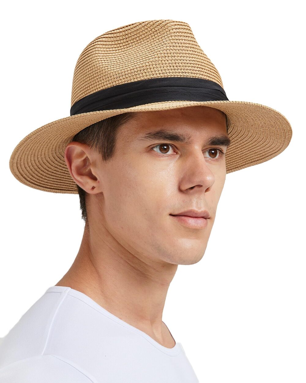 5938 XXL Oversize Straw Panama Hat Wide Brim Fedora Sun Hat for Big Heads